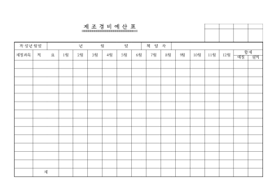 제조경비예산표1